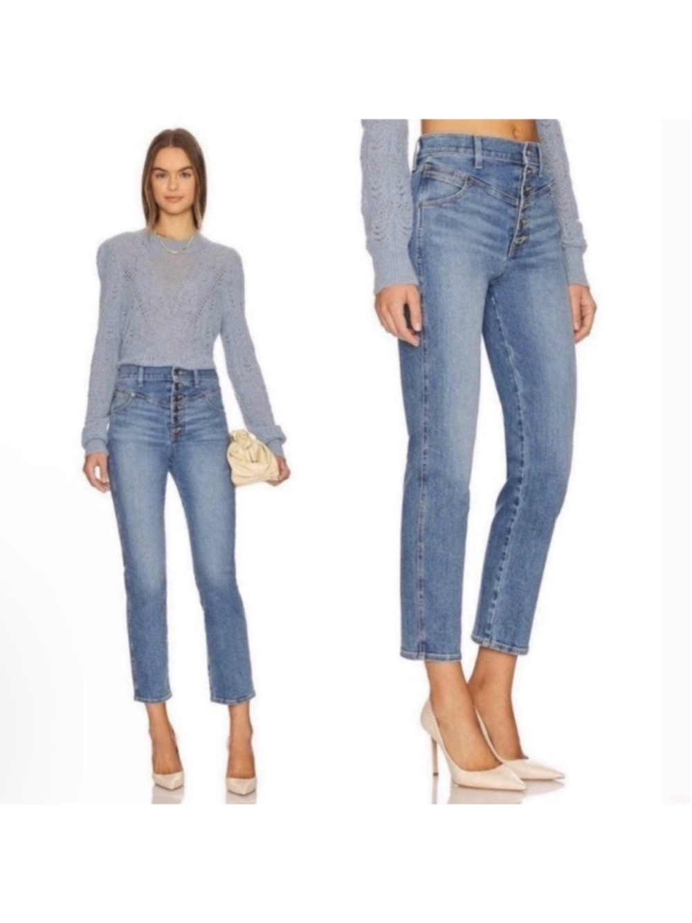 Veronica Beard Jeans 28 Ryleigh Slim Straight Button Fly High Rise Durango Wash